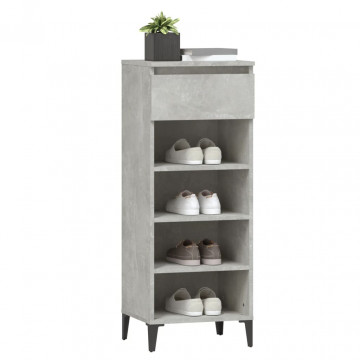 Pantofar, gri beton, 40x36x105 cm, lemn prelucrat - Img 4