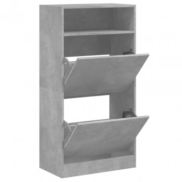 Pantofar, gri beton, 60x34x116 cm, lemn compozit - Img 2