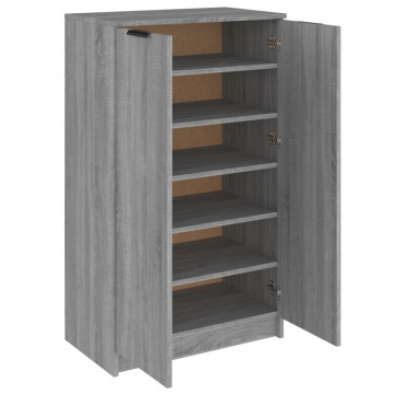 Pantofar, gri sonoma, 59x35x100 cm, lemn compozit - Img 5