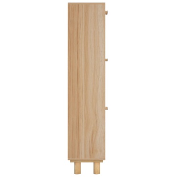 Pantofar, maro, 52x25x115 cm, lemn prelucrat și ratan natural - Img 5