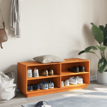 Pantofar, maro ceruit, 110x34x45 cm, lemn masiv de pin - Img 3