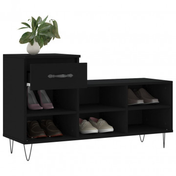 Pantofar, negru, 102x36x60 cm, lemn compozit - Img 4