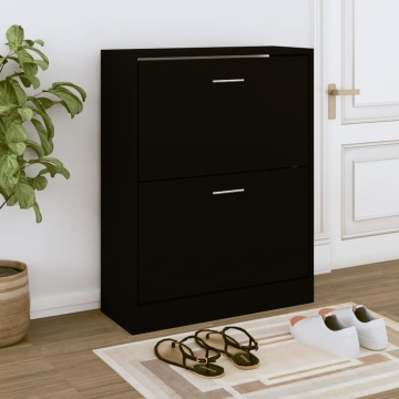 Pantofar, negru, 63x24x81 cm, lemn compozit - Img 1