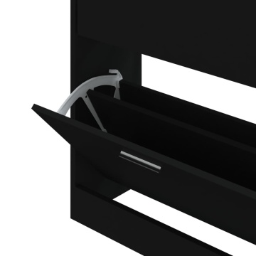 Pantofar, negru, 63x24x81 cm, lemn compozit - Img 5