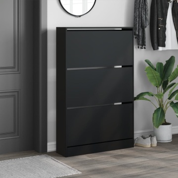Pantofar, negru, 80x21x125,5 cm, lemn compozit - Img 3