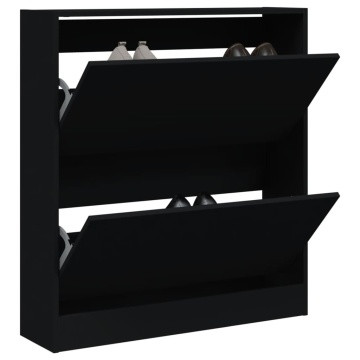 Pantofar, negru, 80x21x87,5 cm, lemn compozit - Img 1