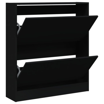 Pantofar, negru, 80x21x87,5 cm, lemn compozit - Img 2