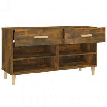 Pantofar, stejar fumuriu, 102x35x55 cm, lemn compozit - Img 6
