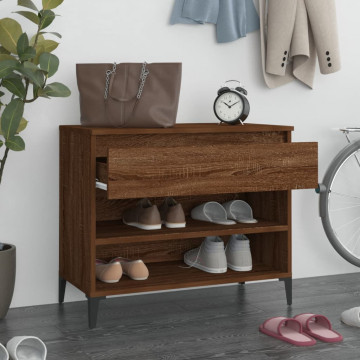 Pantofar, stejar fumuriu, 70x36x60 cm, lemn prelucrat - Img 3