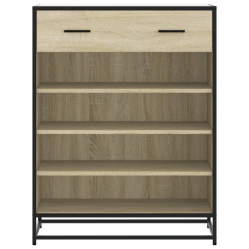 Pantofar, stejar sonoma, 75x38x97,5 cm, lemn prelucrat/metal - Img 4