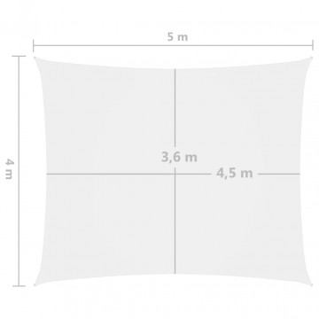 Pânză de parasolar, alb, 4x5 m, țesătură oxford, dreptunghiular - Img 5