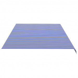 Pânză de rezervă copertină, albastru și alb, 6x3,5 m - Img 4