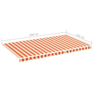 Pânză de rezervă copertină, galben și portocaliu, 6x3,5 m - Img 4