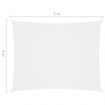 Pânză parasolar, alb, 3x5 m, țesătură oxford, dreptunghiular - Img 5