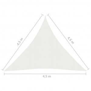 Pânză parasolar, alb, 4,5x4,5x4,5 m, HDPE, 160 g/m² - Img 5