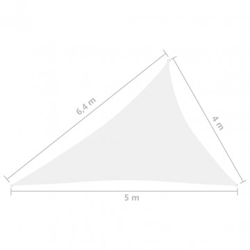 Pânză parasolar, alb, 4x5x6,4 m, țesătură oxford, triunghiular - Img 5
