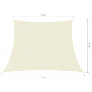 Pânză parasolar, crem, 4/5x3 m, HDPE, 160 g/m² - Img 5