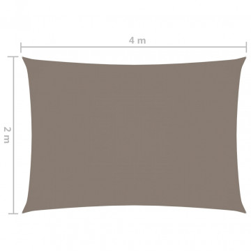 Pânză parasolar gri taupe 2x4 m țesătură oxford dreptunghiular - Img 5