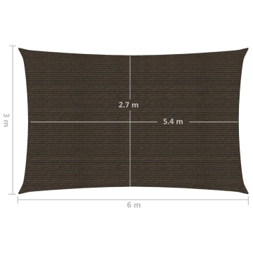 Pânză parasolar, maro, 3x6 m, HDPE, 160 g/m² - Img 5