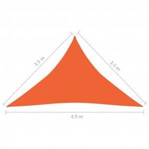 Pânză parasolar, portocaliu, 3,5x3,5x4,9 m, HDPE, 160 g/m² - Img 5