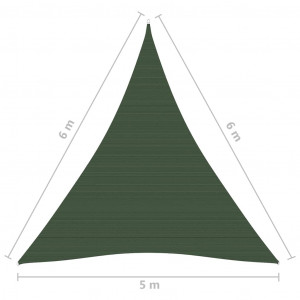 Pânză parasolar, verde închis, 5x6x6 m, 160 g/m², HDPE - Img 5