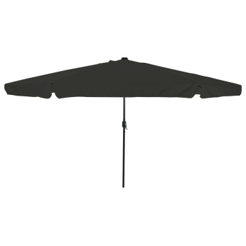Parasol de grădină cu lumini LED ø395x245 cm, Negru - Img 2