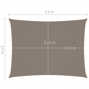 Parasolar din țesătură oxford, gri taupe, 4x6 m, dreptunghiular - Img 5