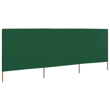Paravan anti-vânt cu 3 panouri, verde, 400 x 160 cm, textil - Img 2