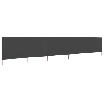 Paravan anti-vânt cu 5 panouri, antracit, 600 x 160 cm, textil - Img 2