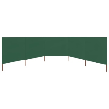 Paravan anti-vânt cu 5 panouri, verde, 600 x 160 cm, textil - Img 3