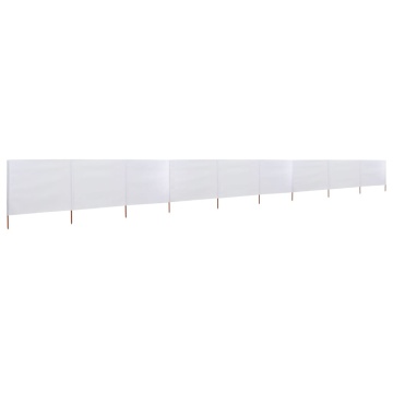 Paravan anti-vânt cu 9 panouri, alb nisipiu 1200x160 cm textil - Img 2