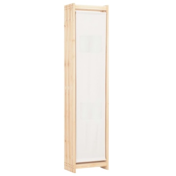 Paravan cameră, 6 panouri, crem, 240x170 x4 cm, material textil - Img 4