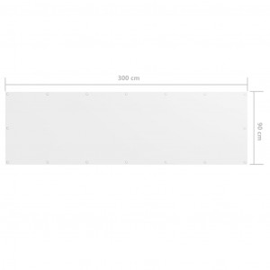 Paravan de balcon, alb, 90 x 300 cm, țesătură oxford - Img 5