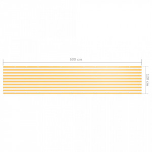 Paravan de balcon, alb și galben, 120 x 600 cm, țesătură oxford - Img 5