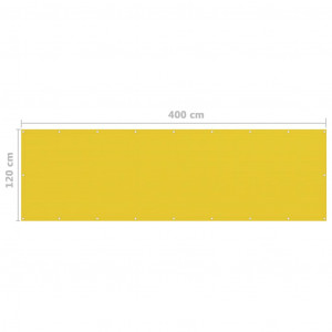 Paravan de balcon, galben, 120 x 400 cm, HDPE - Img 5