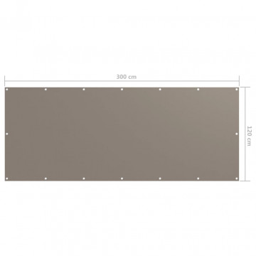 Paravan de balcon, gri taupe, 120x300 cm, țesătură oxford - Img 5