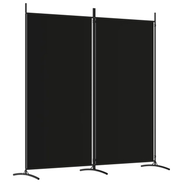 Paravan de cameră cu 2 panouri, negru, 175x180 cm, textil - Img 2