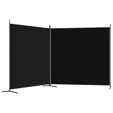 Paravan de cameră cu 2 panouri, negru, 348x180 cm, textil - Img 8