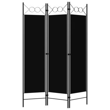 Paravan de cameră cu 3 panouri, negru, 120 x 180 cm - Img 2