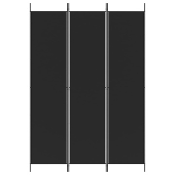 Paravan de cameră cu 3 panouri, negru, 150x220 cm, textil - Img 3