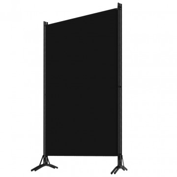 Paravan de cameră cu 3 panouri, negru, 260 x 180 cm, textil - Img 2