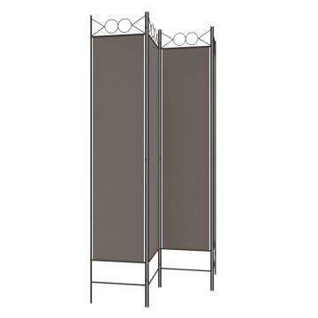 Paravan de cameră cu 4 panouri, antracit, 160x200 cm, textil - Img 4
