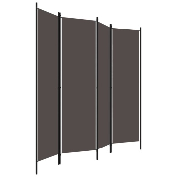 Paravan de cameră cu 4 panouri, antracit, 200 x 180 cm - Img 3