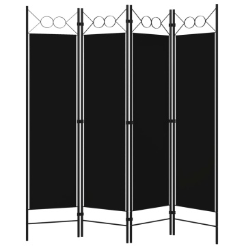 Paravan de cameră cu 4 panouri, negru, 160 x 180 cm - Img 2