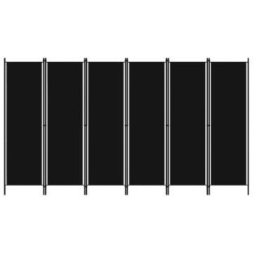 Paravan de cameră cu 6 panouri, negru, 300 x 180 cm - Img 1