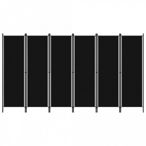 Paravan de cameră cu 6 panouri, negru, 300 x 180 cm - Img 1