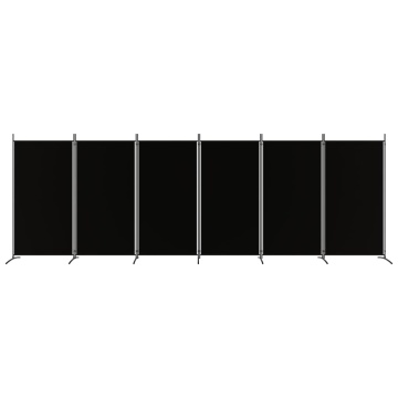 Paravan de cameră cu 6 panouri, negru, 520x180 cm, textil - Img 3