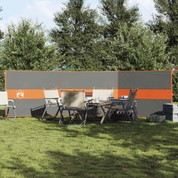 Paravan de camping, gri/portocaliu, 490x123 cm, impermeabil - Img 1