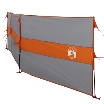 Paravan de camping, gri/portocaliu, 490x123 cm, impermeabil - Img 8