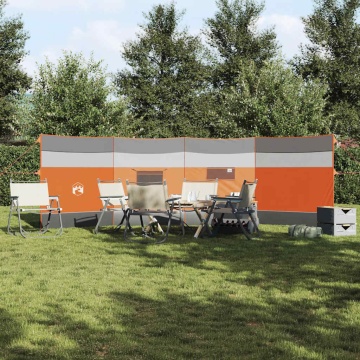 Paravan de camping, gri/portocaliu, 510x153 cm, impermeabil - Img 3